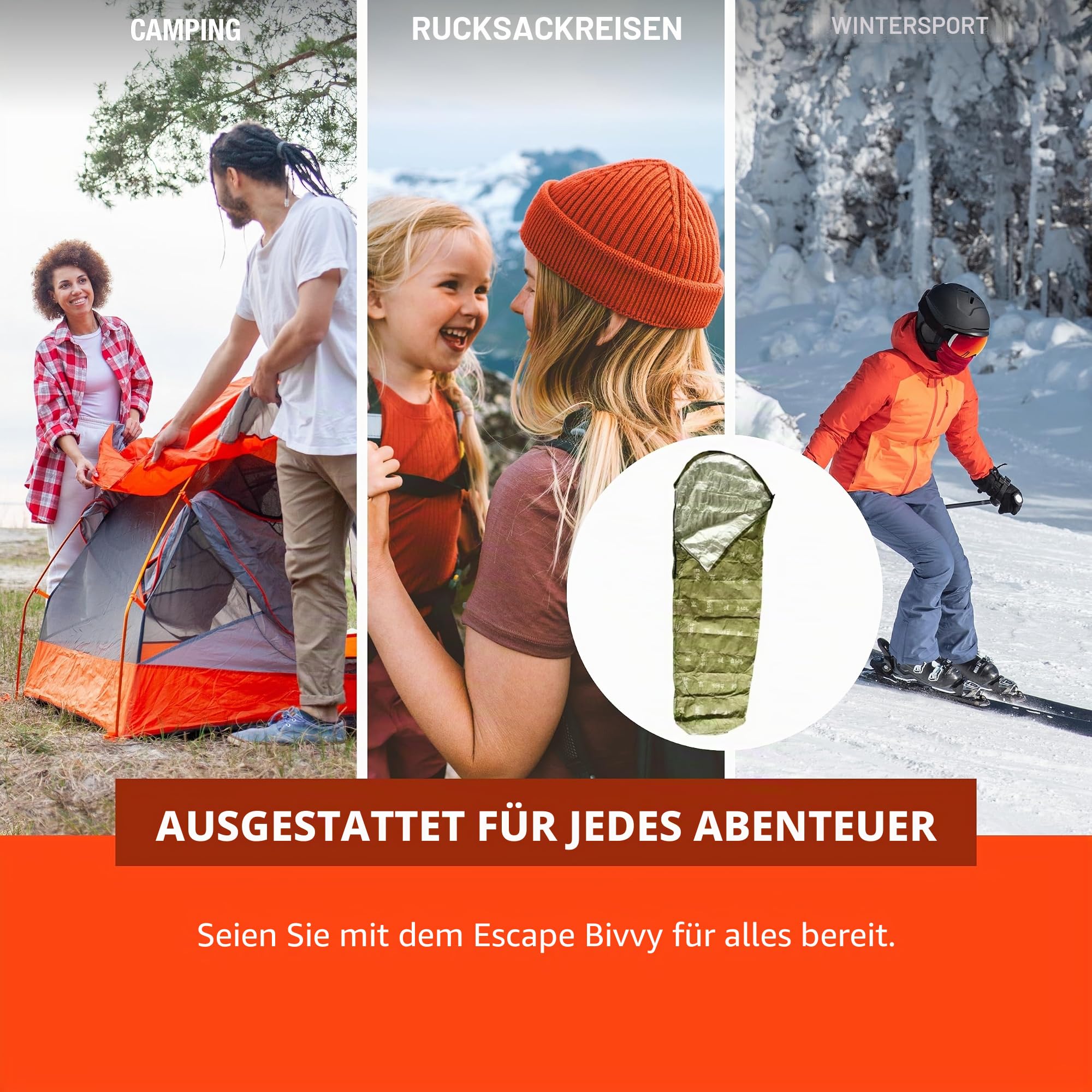 survive outdoors longer SOL Escape Bivvy mit Kapuze, Grün