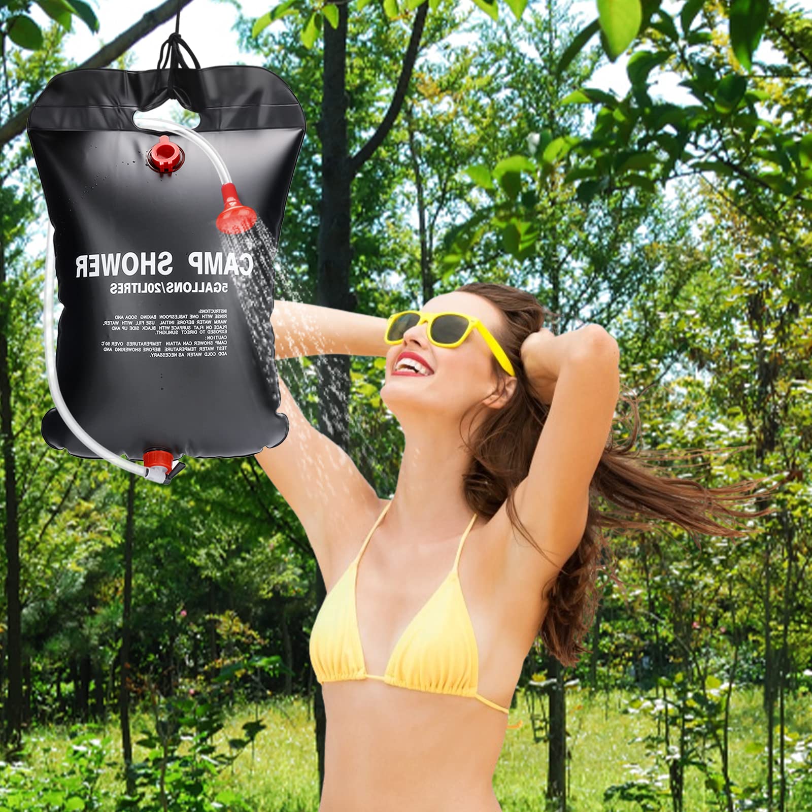 Sac De Douche Solaire 20L CEWROM - Douche Portable Chauffante Pour Camping Et Randonnée