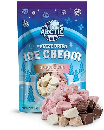 Arctic Farms Brocas de helado liofilizadas en bolsa y en caja no se derrite mezcla napolitana