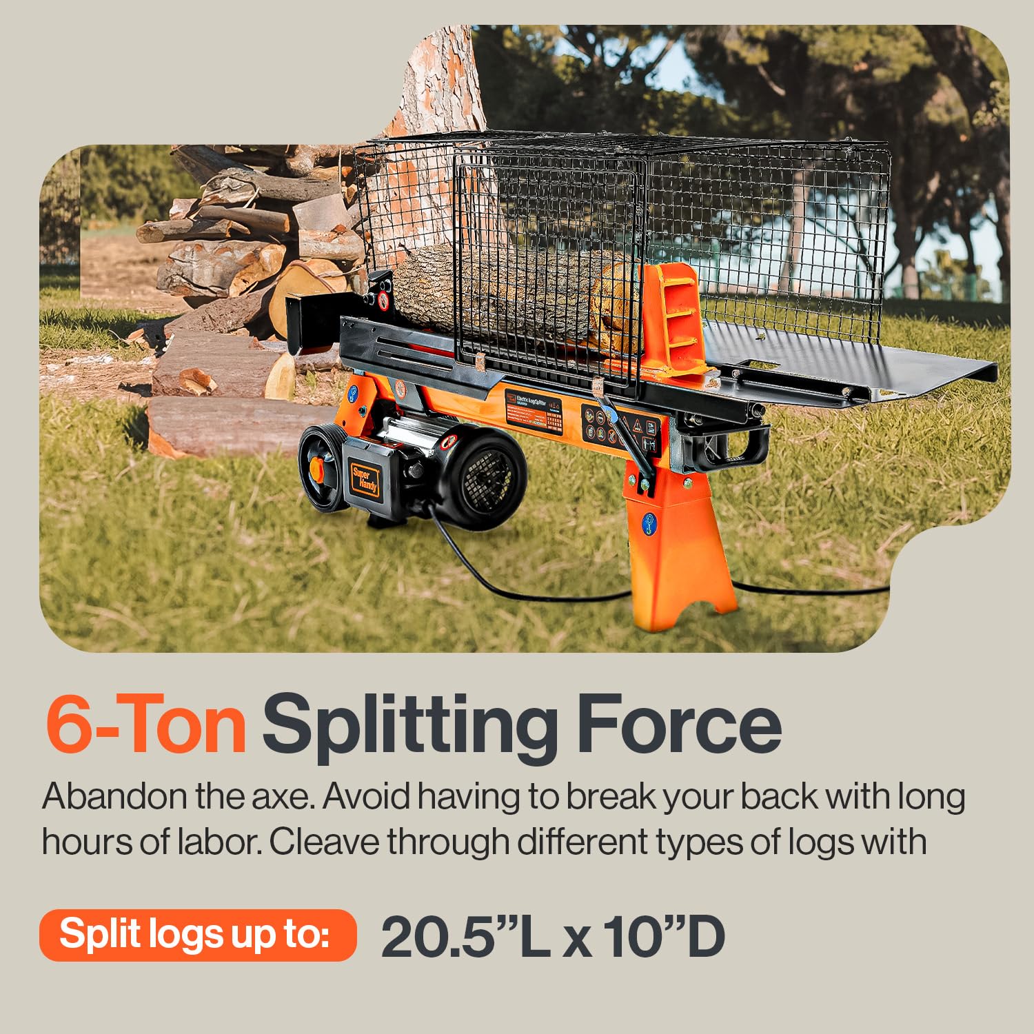 Superhandy Log Splitter Electric Portable Ton Ram System