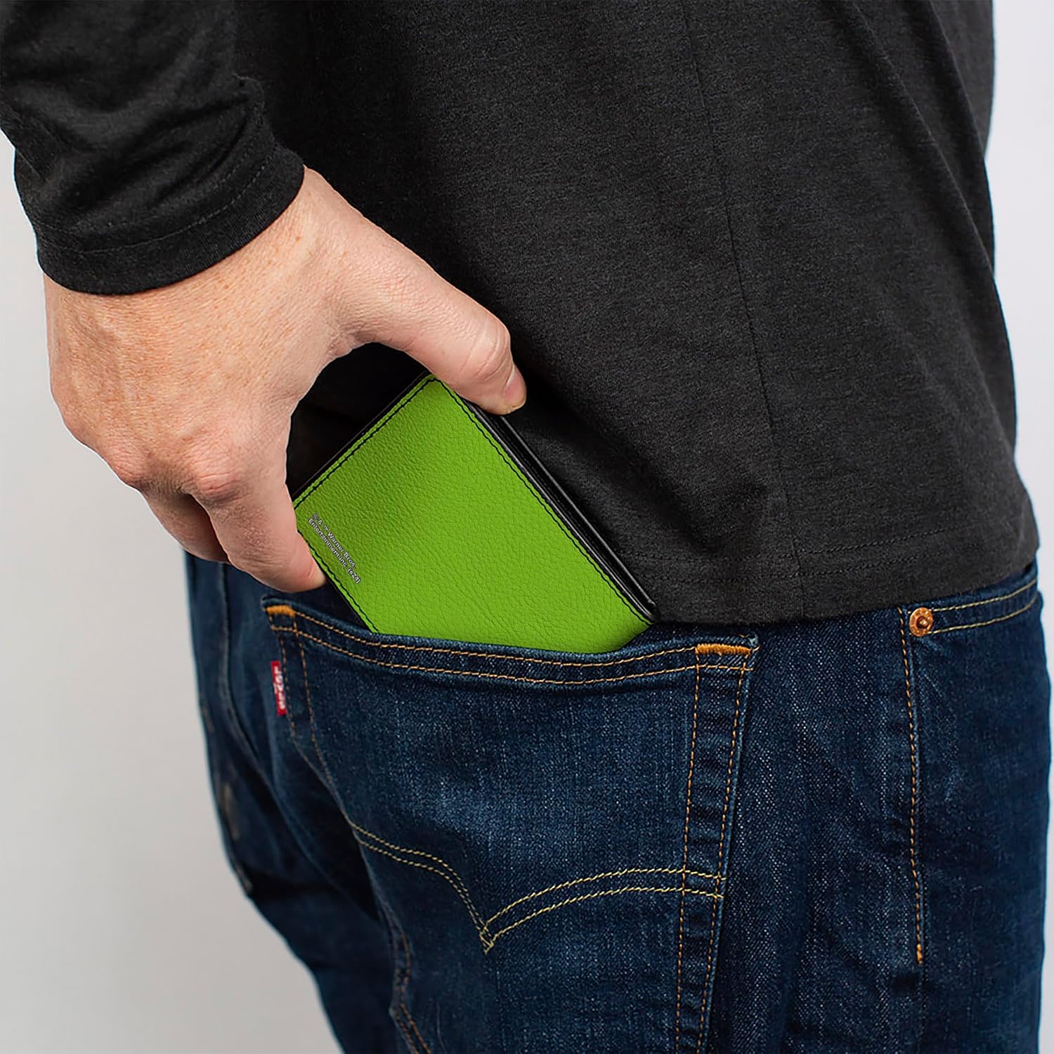 Buckle-Down Beetlejuice Wallet, Bifold, Beetlejuice Face and Text Green Purple, Vegan Leather