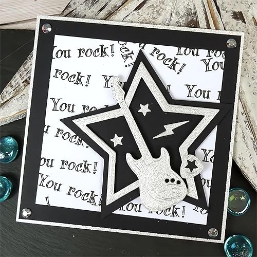 Miniatura 4 de Troqueles de guitarra para hacer tarjetas, troqueles de corte de metal, troqueles de papel en relieve para álbumes de recortes, suministros de