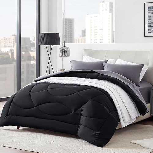 Miniatura 2 de SLEEP ZONE - Juego de edredón reversible y refrescante tamaño King, relleno alternativo suave, transpirable y cálido para todo el año, lado A color