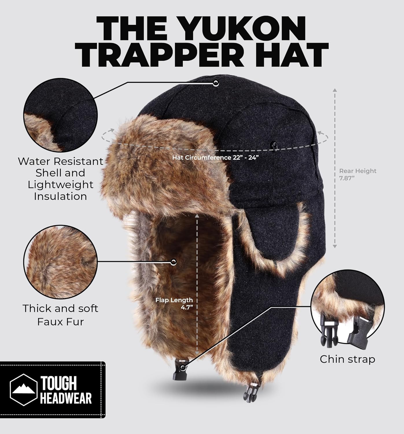 Winter Trapper Hat with Ear Flaps Men's Women's Palestine Ubuy