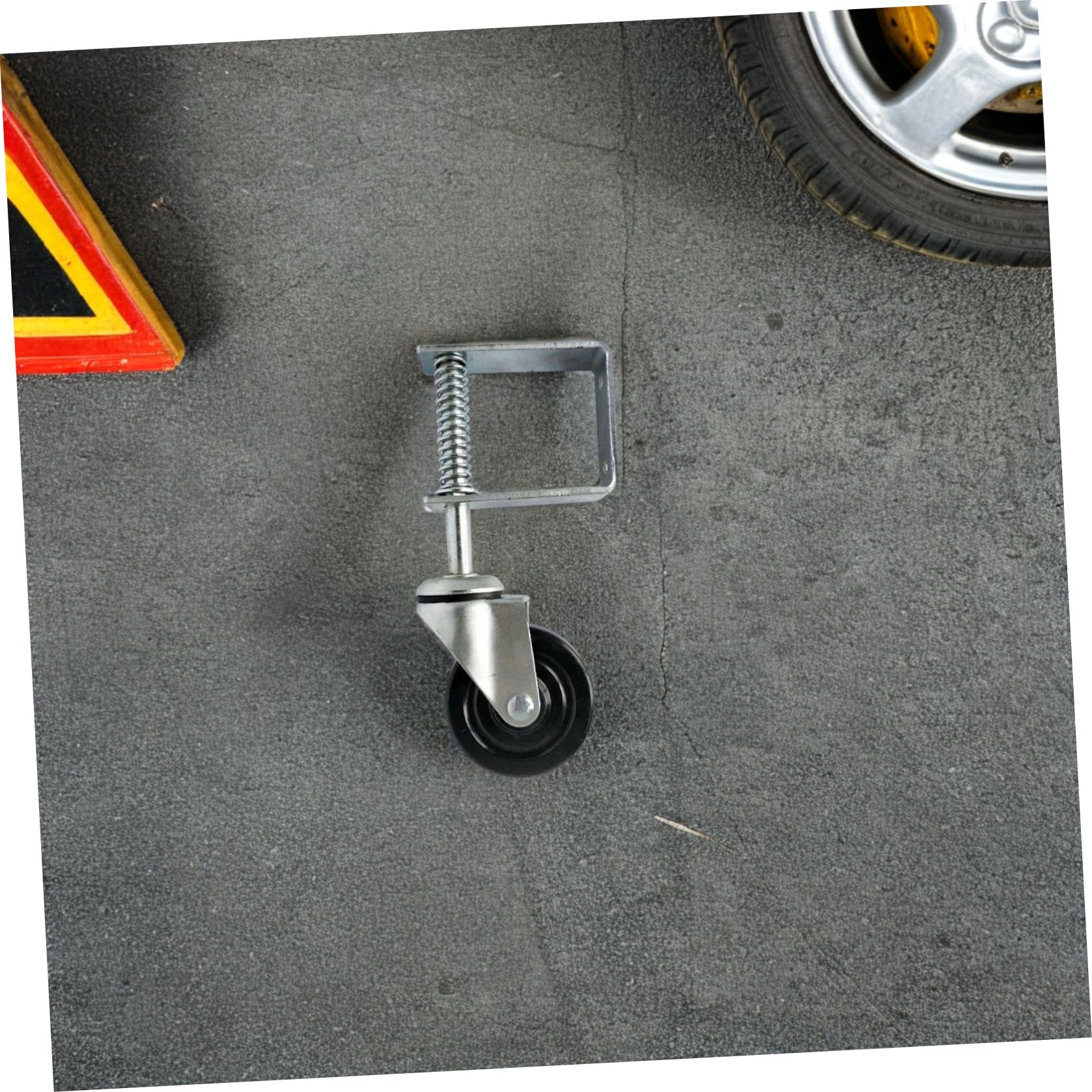 SOLUSTRE Roulettes de Portail à Ressort Roues Coulissantes Caoutchouc pour Portail et Maison avec Support Réglable