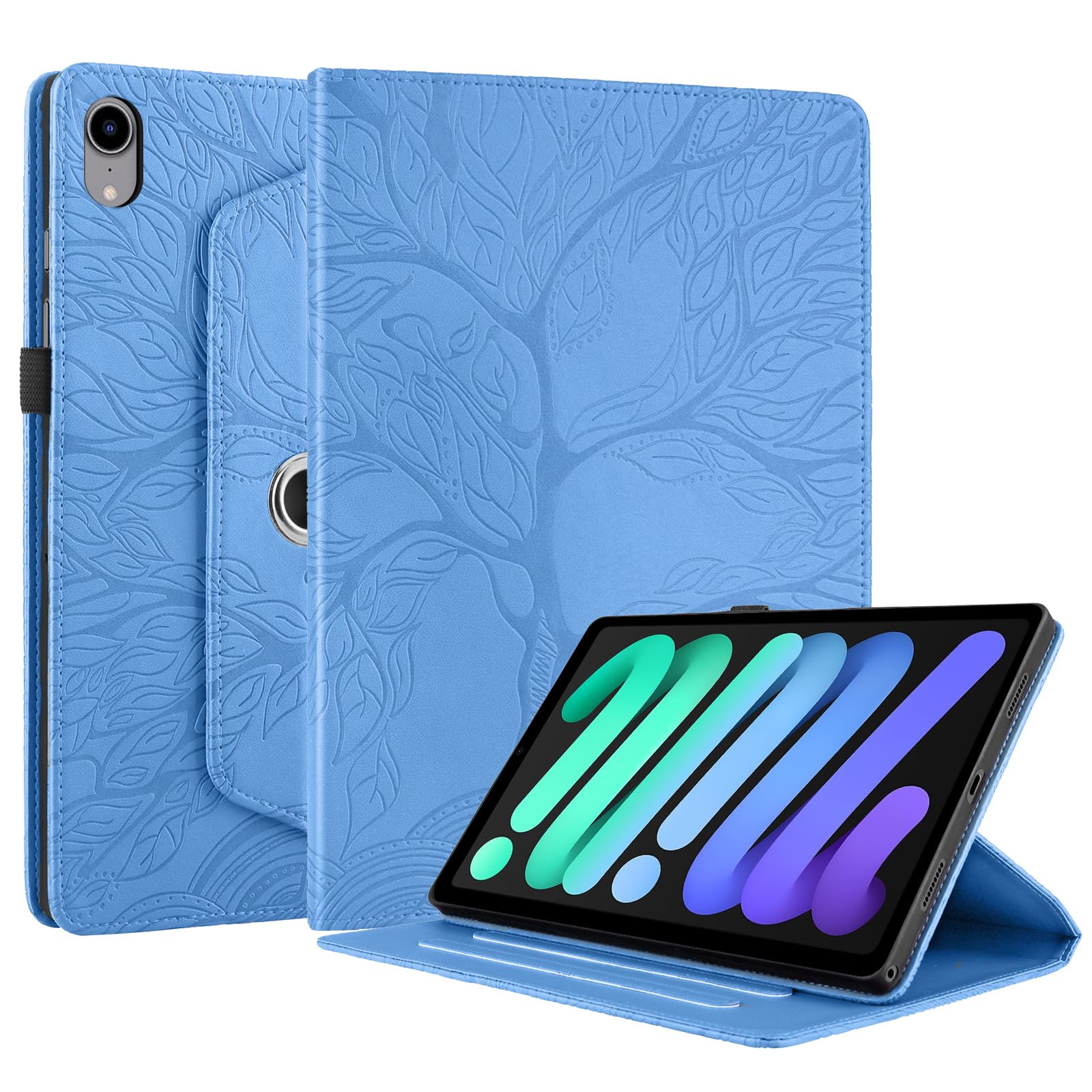 Étui iPad mini 7 rotatif bleu pour éviter les rayures d'écran - 8