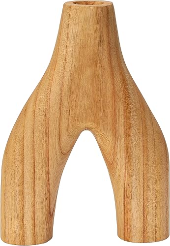 Bloomingville Madera arqueada decorativa, jarrones naturales, 9 pulgadas de largo x 3 pulgadas de ancho x 12 pulgadas de alto
