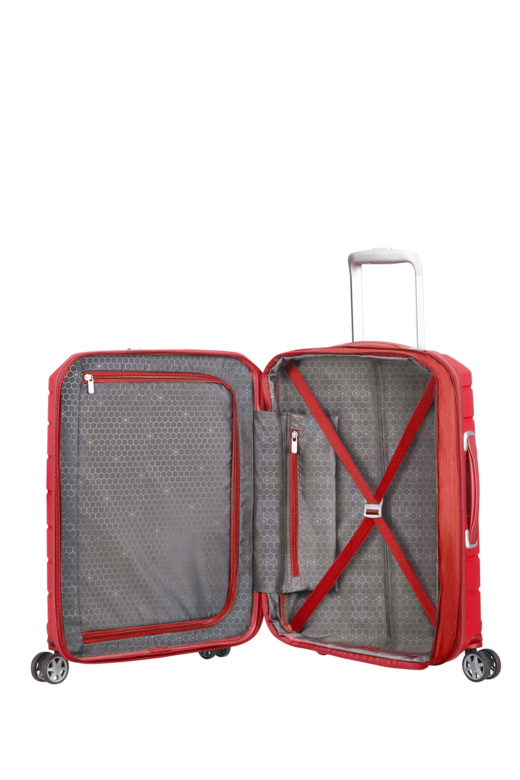Samsonite Flux - Spinner S, Equipaje de mano expandible, 55 cm, 37/44 L, Rojo (Red)