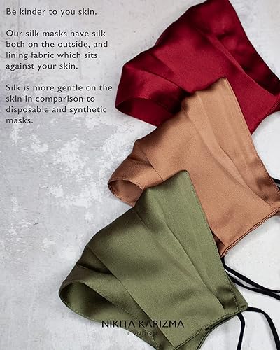 Miniatura 10 de KARIZMA Beverly Hills - Paquete de colección de mascarillas de seda de diseñador de moda para mujer. Máscaras de seda de morera real