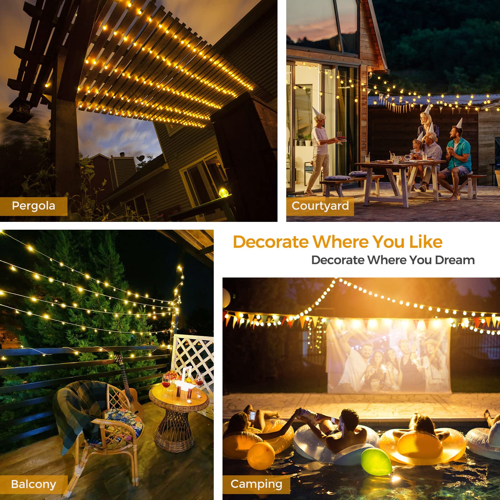 Guirnalda De Luces Para Exterior E Interior - Alta Gracia Deco