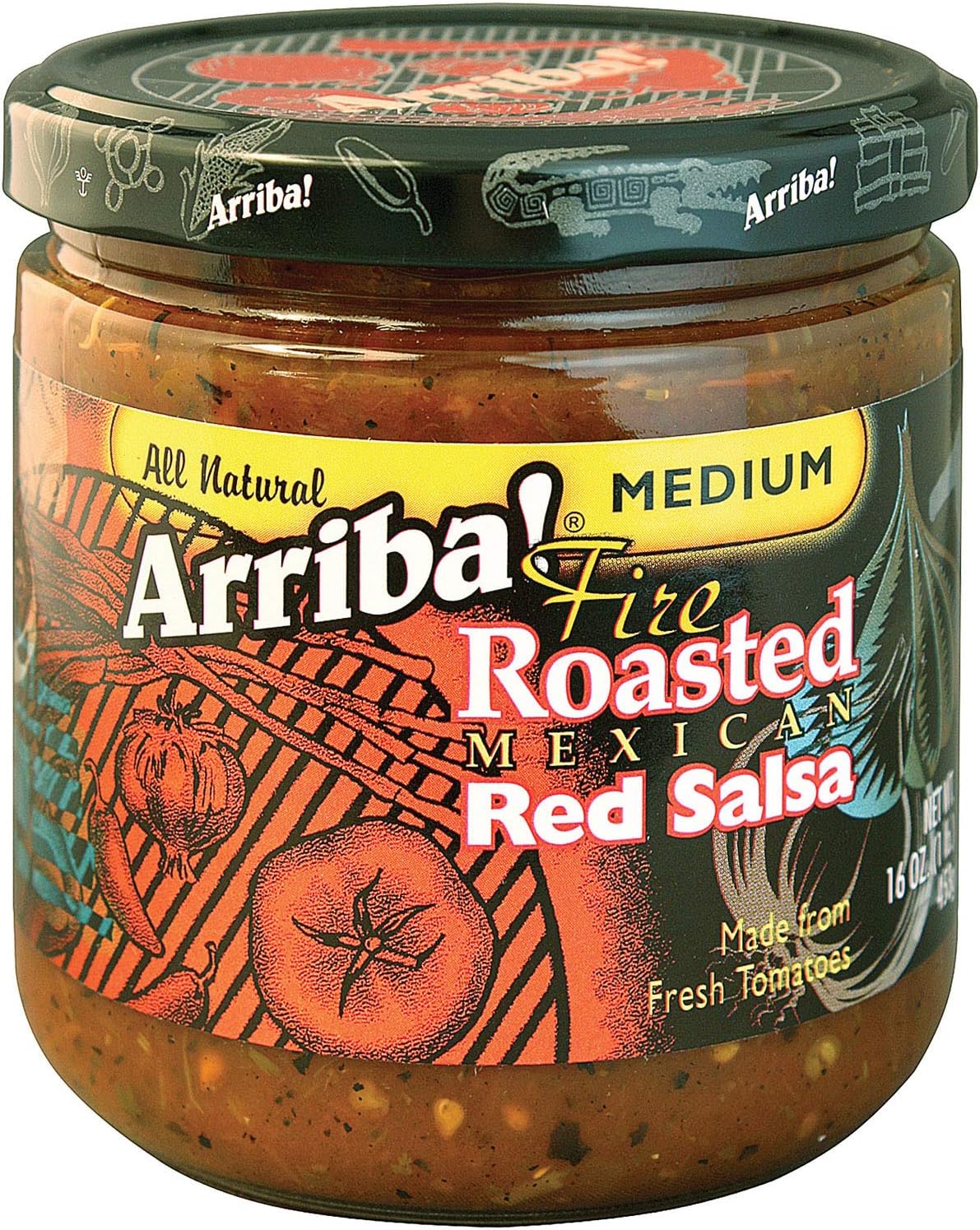 Arriba Fire Roasted Mexican Red Salsa Medium 16 Ounce (Pack of 6)