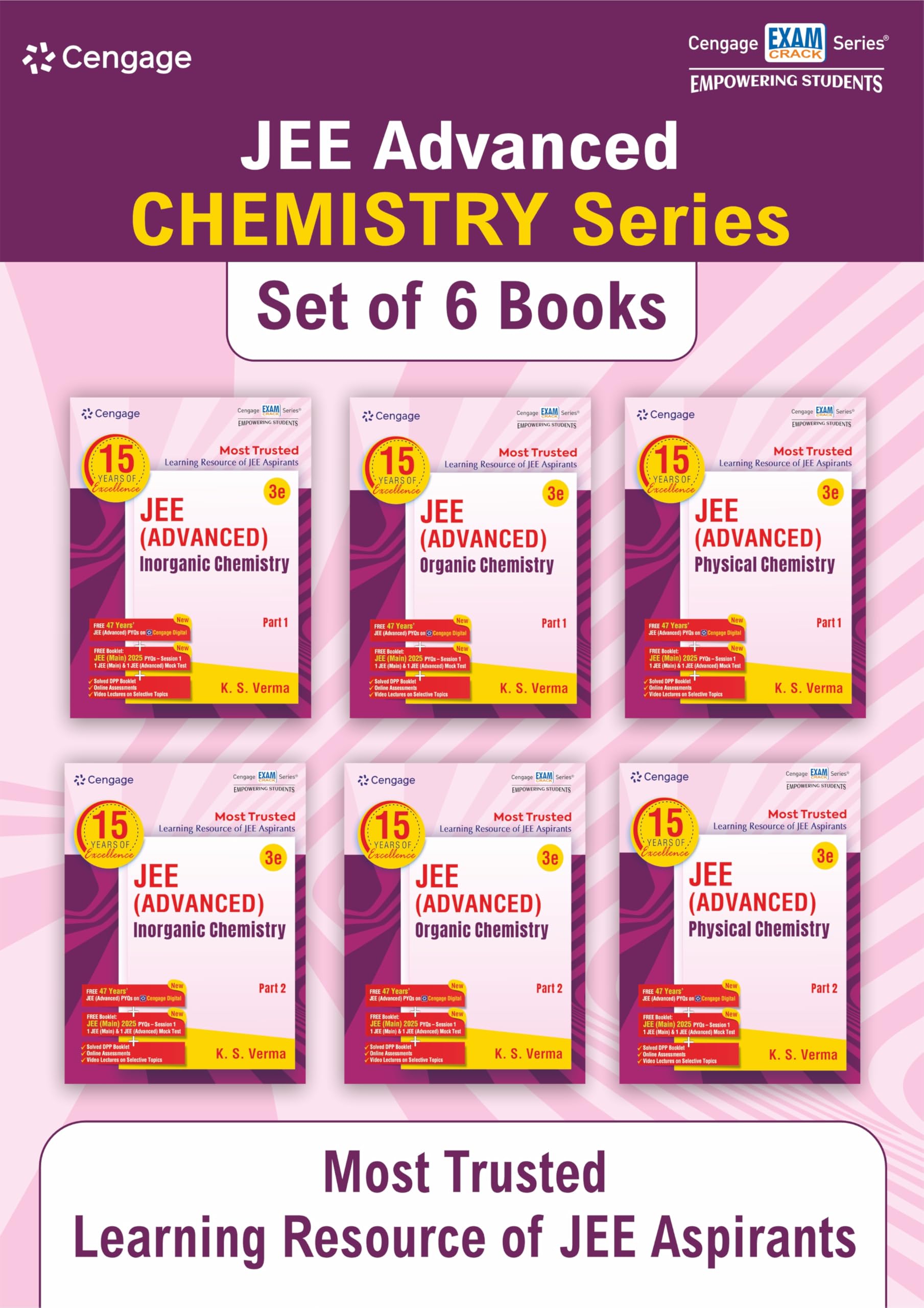 Chemistry Combo for JEE Advanced with FREE 47 YEARS JEE ADVANCED PYQ’s, Videos & Online assessments: Organic Chemistry : Part 1 + Part 2 , Inorganic Chemistry : Part 1 + Part 2 , Physical Chemistry : Part 1 + Part 2 - Set of 6 Books