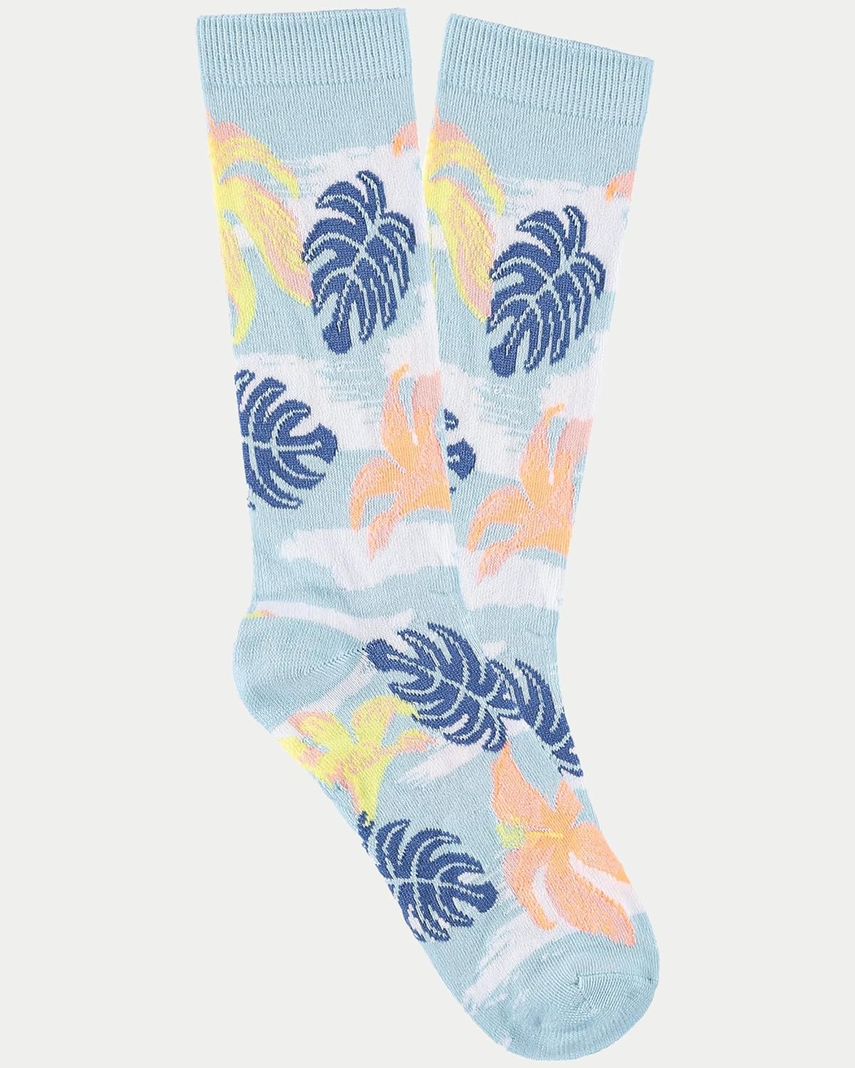 CARIBBEAN JOE Men's Dress Socks, Birds of Paradise Pattern, 5 Pack, Non-Slip Thin, Blue, One Size