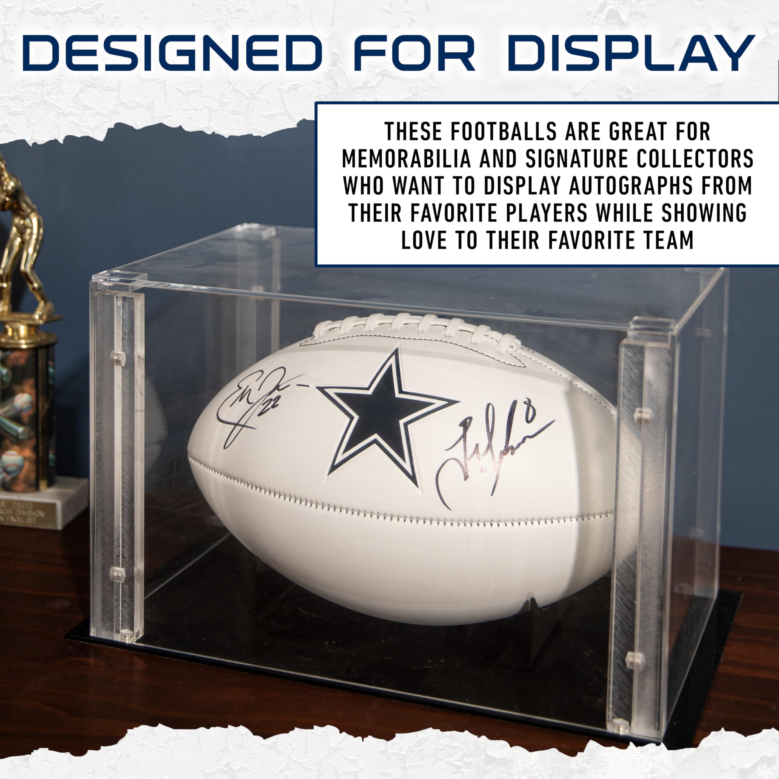 Franklin Sports NFL - Balón de fútbol con autógrafos y firmas, tamaño Oficial de Panel Blanco para exhibición