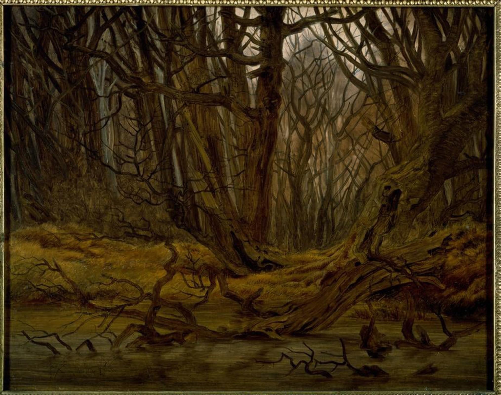 ARTXLXXBN Famous Prints Artwork Pictures Poster Painting Art Forest in late autumn by Caspar David Friedrich Artwork Landscape Pictures for Home Decor 60x90cm