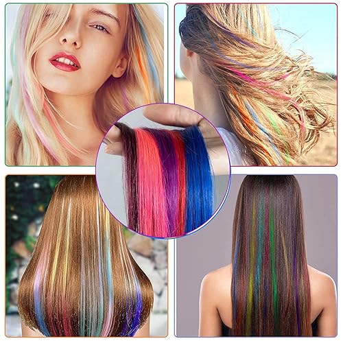 Miniatura 7 de 5 extensiones de cabello rojo con clip, 100% cabello humano de 18 pulgadas, extensiones de clip para fiestas, para mujeres, niños y niñas