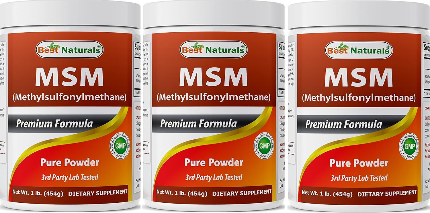 Best Naturals 100% Pure MSM Powder, 1Lb (Pack of 3)