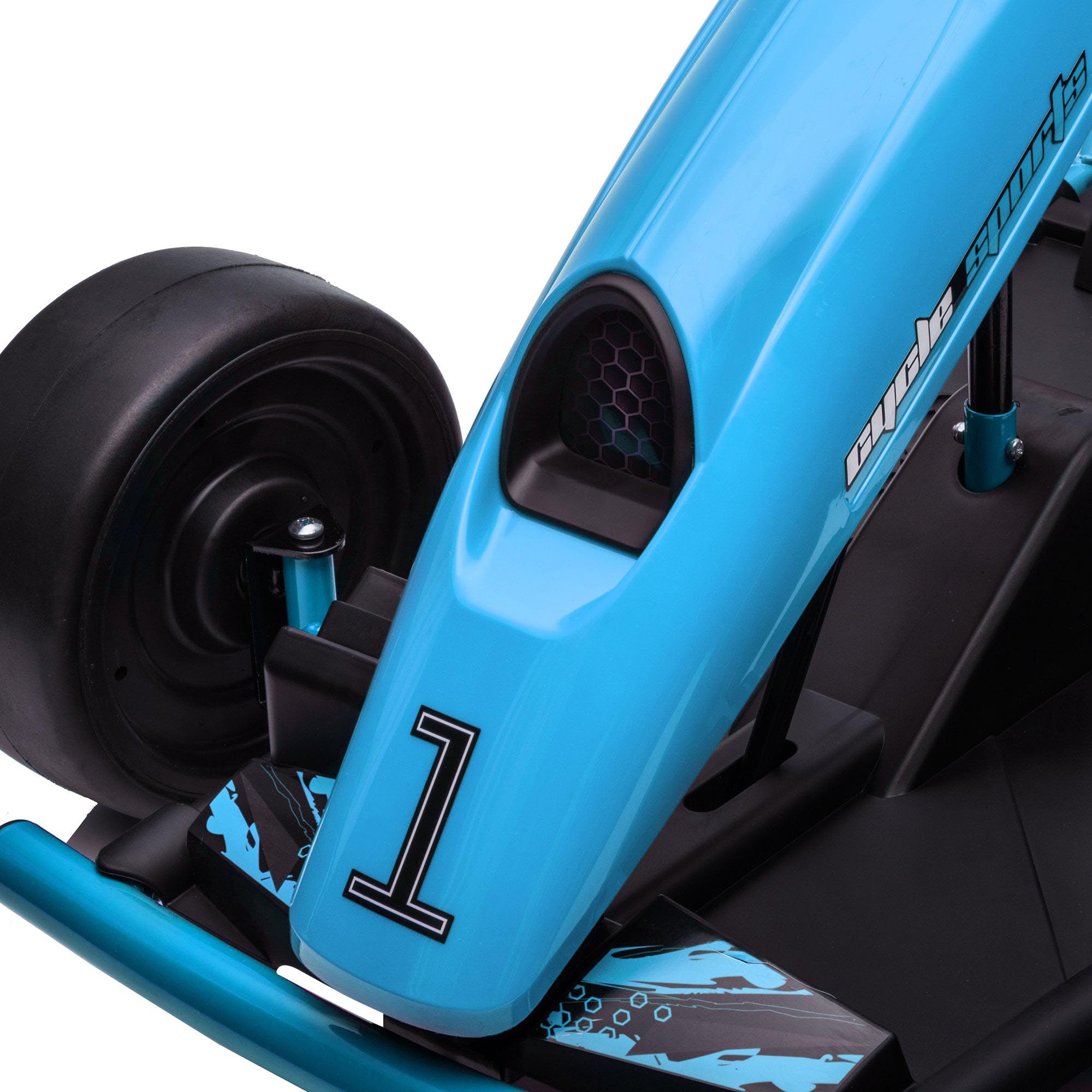 HOMCOM Go Kart Elettrico per Bambini 8-12 Anni 24V 6-13km/h Blu e Nero