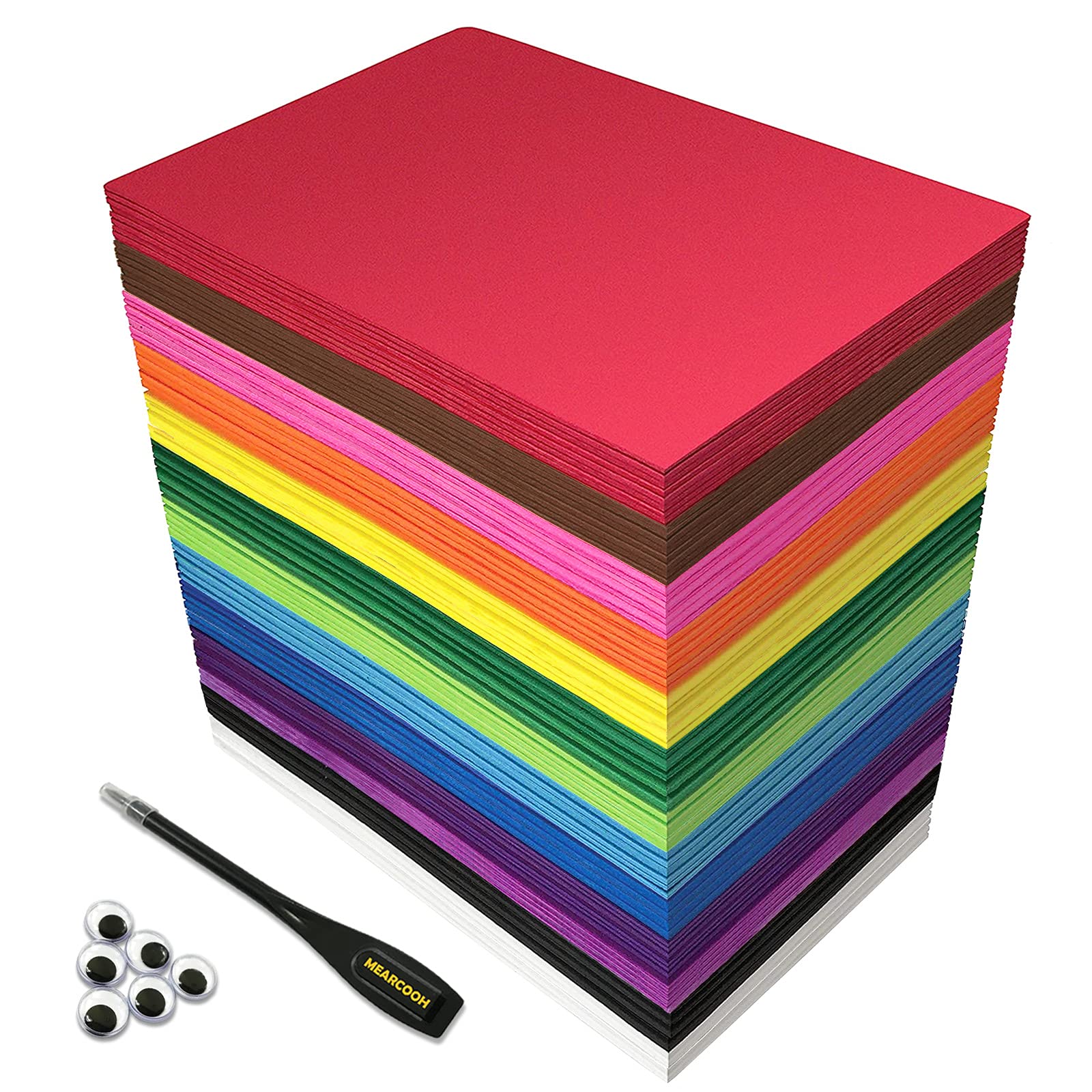 Big Pack Foam Craft Sheets 8.5x5.5 inch Eva Color Bulk Foam Paper Set for Kids Classroom Art Craft Projects DIY Handcraft by MEARCOOH