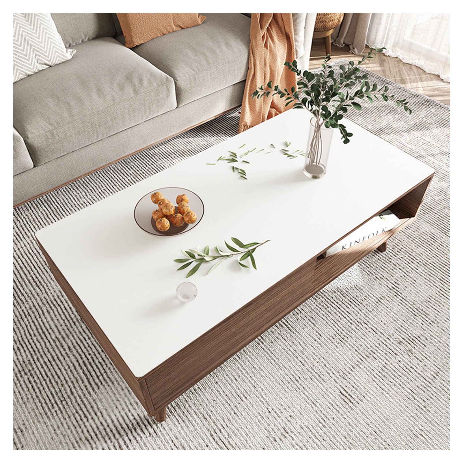 Biały wodoodporny obrus klasy premium, prostokątny, kwadratowy, odporny na plamy, ochrona przed oparzeniami, do jadalni i stolika kawowego, duży rozmiar (80 x 135 cm)