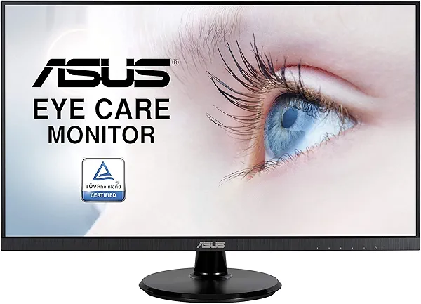 ASUS 27” 1080P Monitor (VA27DQ) - Full HD, IPS, 75Hz, Speakers, Adaptive-sync/FreeSync™, Low Blue Light, Flicker Free, VESA Mountable, Frameless, HDMI, VGA, DisplayPort, Tilt Adjustable, BLACK