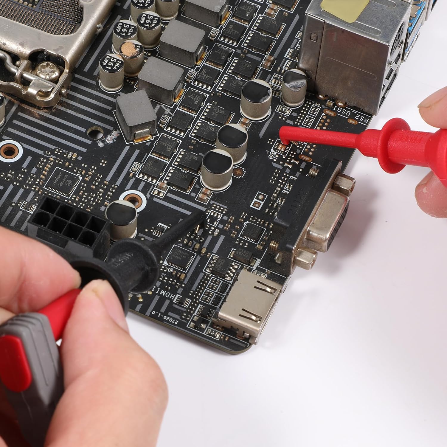 2 Pcs Test Hooks Clips, Multimeter Wire Hooks, Mini Tests Hook Clip Grabbers, Cable Welding Test-Clip, Multimeter Test Wire Kit for 2mm Plug Test-Probe Electronic Testing