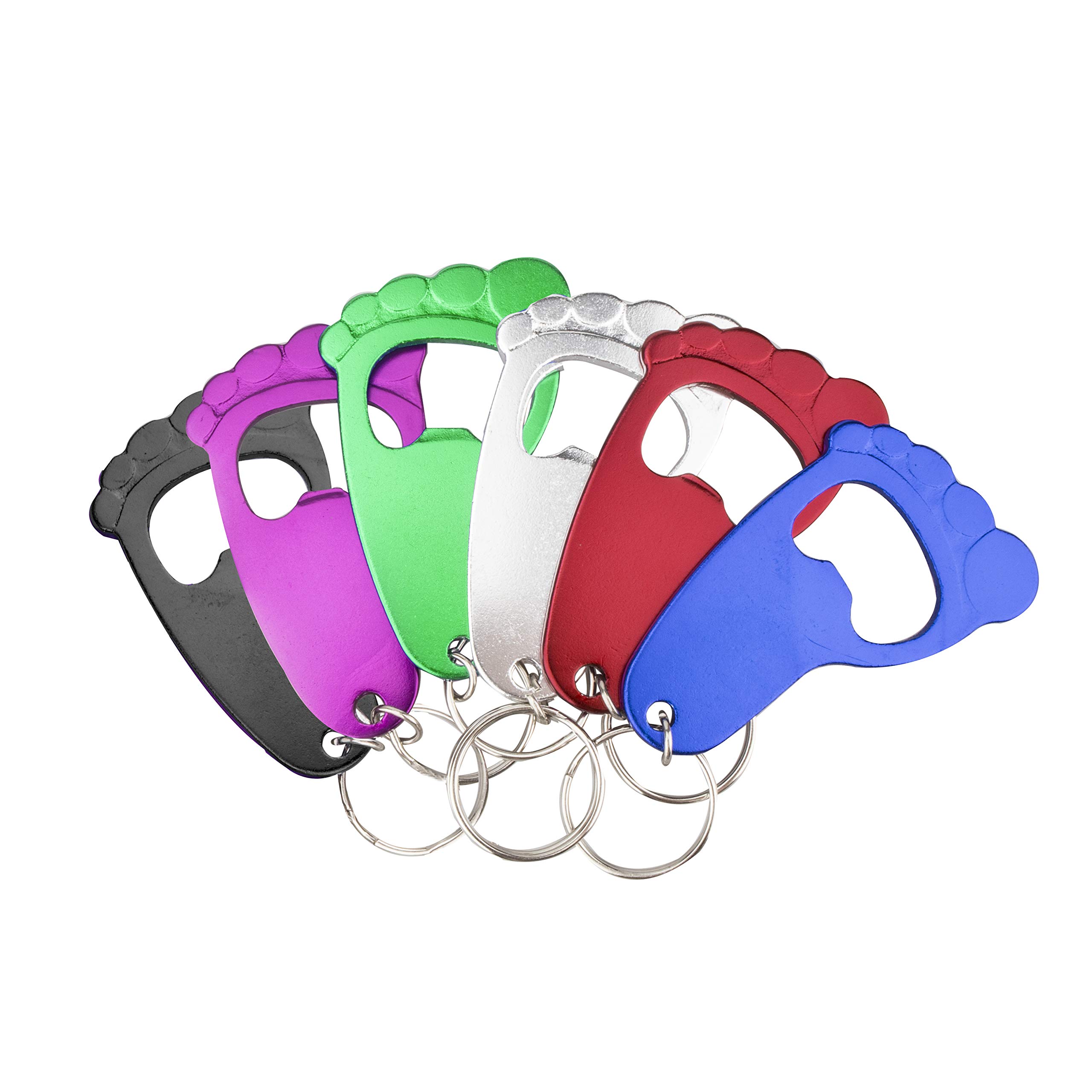 SWATOMSwatom Foot Shape Bottle Opener with Keychain Key Tag Chain Ring Accessories 6PCS…