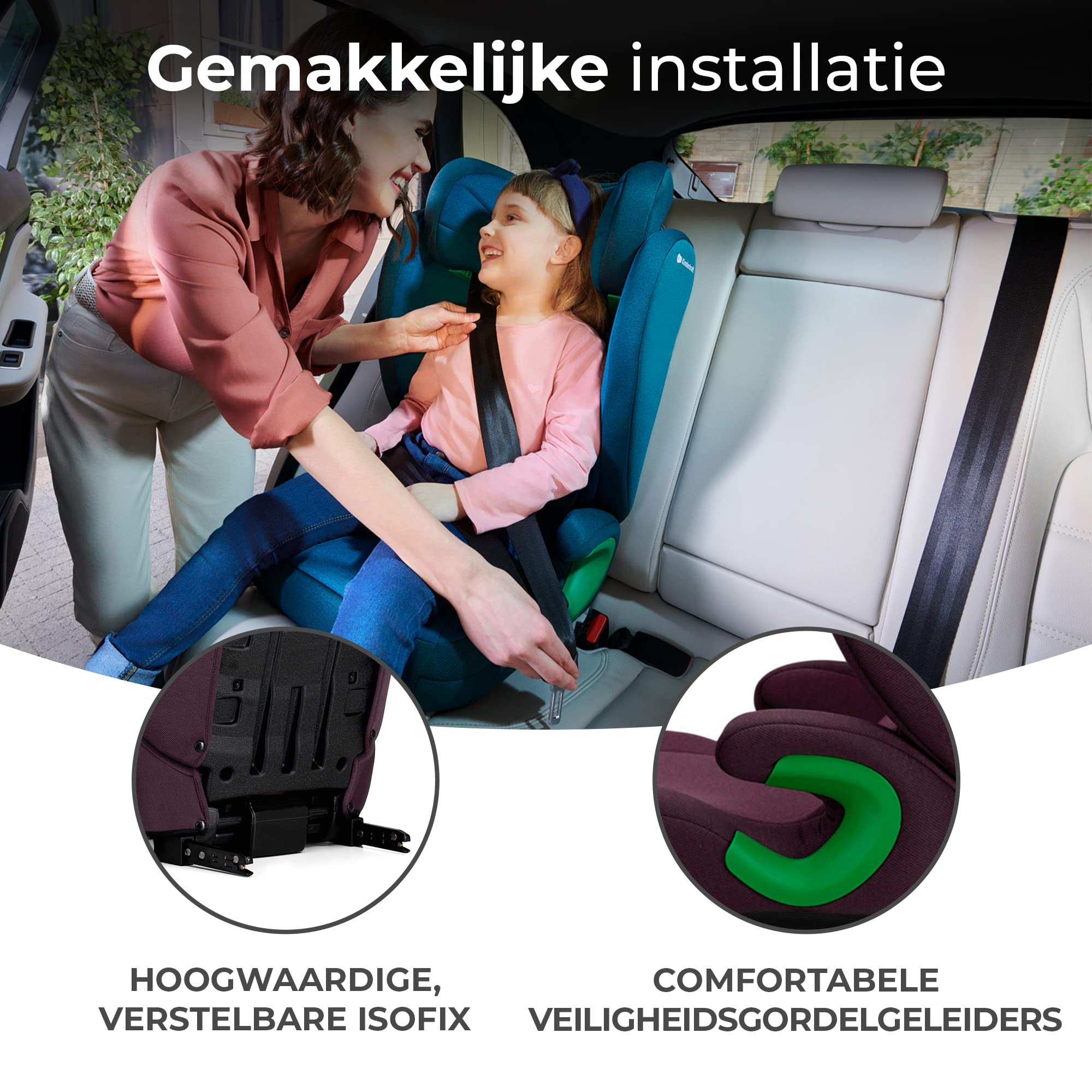 thumbnail: Kinderkraft JUNIOR FIX Autostoelverhoger Met ISOFIX - Groep 2/3, 15-36 Kg, Blauw, Tot 12 Jaar