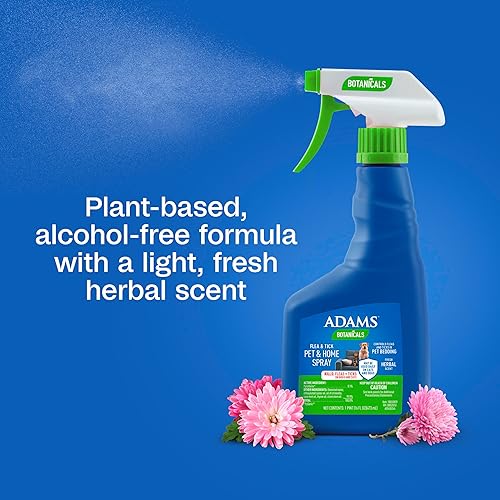 Miniatura 6 de Adams Botanicals Pulgas y garrapatas - Aerosol para mascotas, para perros, gatos y hogar, 16 onzas