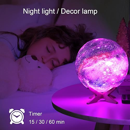 Miniatura 5 de Lámpara de luna integrada Bluetooth máquina de sonido de ruido blanco luz nocturna para niños, luz de luna multicolor de 5.9 pulgadas, luz de luna