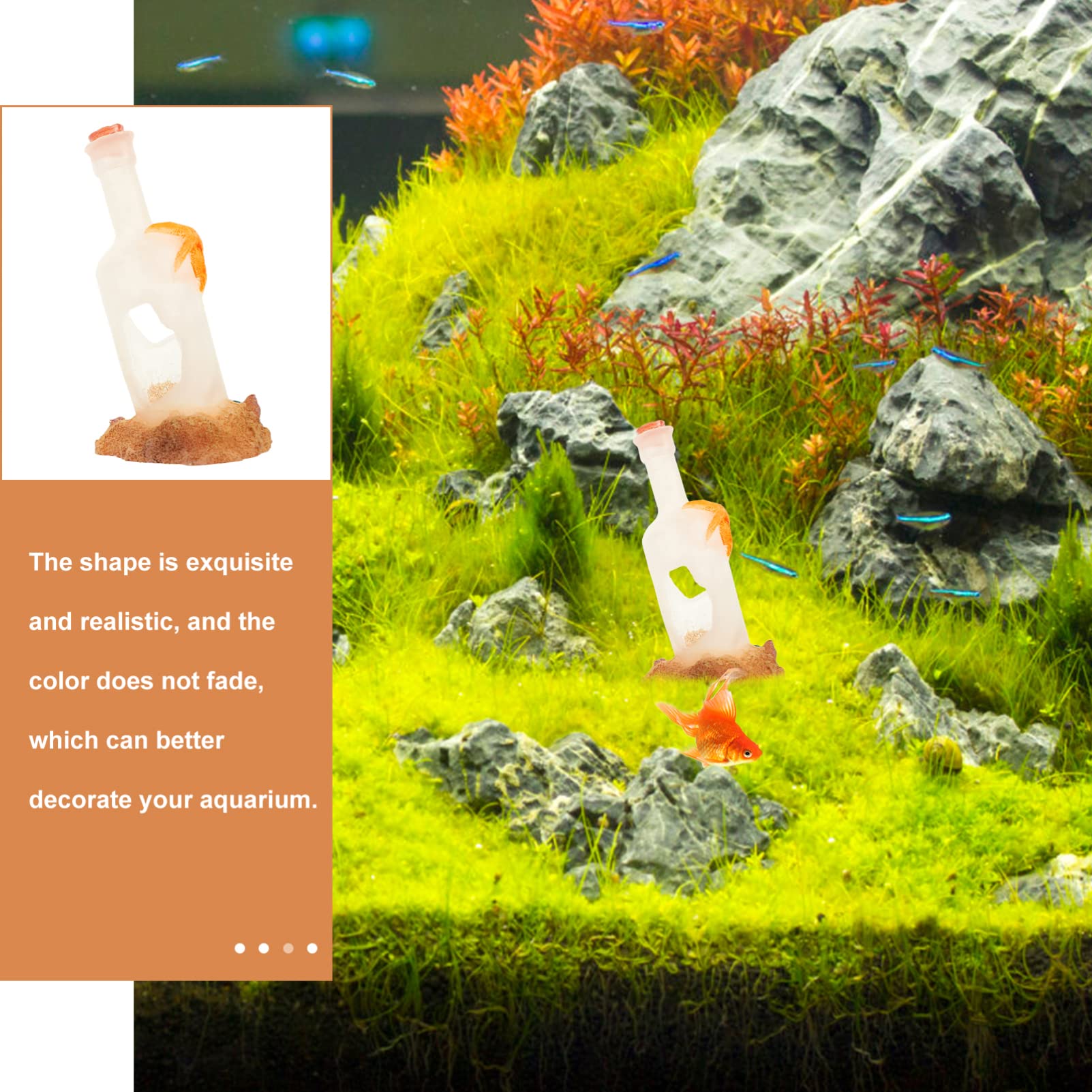 Happyyami 5piezas Figurita Decorativa De Acuario Botella Simulada Adorno Acuático De Resina para Peceras y Decoración Submarina Accesorio Artístico para Tanques De Peces