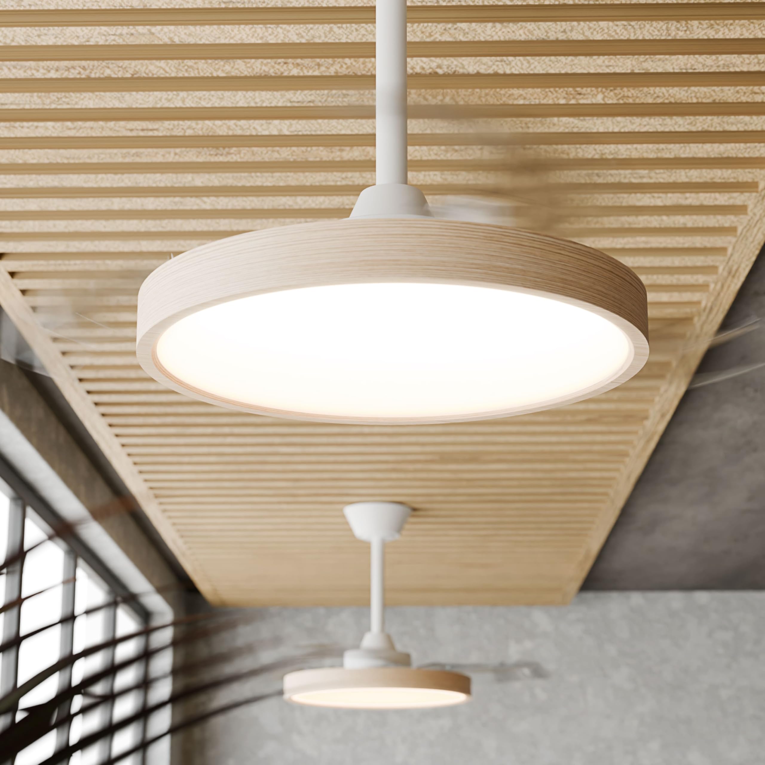 Sulion - Ventilador de Techo con Palas Retráctiles y con Luz LED Regulable BOMBAY ESTILO | Motor DC Silencioso, 6 Velocidades, Mando a Distancia, Función Verano/Invierno, Color Madera