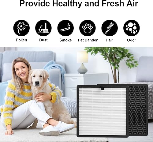 Miniatura 6 de Paquete de 2 filtros de repuesto compatibles con AMEEU G3 (Sferf-30) y VEWIOR A3 purificador de aire con 3 etapas True HEPA, filtro de carbón