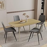 Vista 44 de Mesa de comedor moderna de granja de 47.2 pulgadas, mesa de comedor rectangular de madera con patas de metal para 4 personas para comedor, cocina
