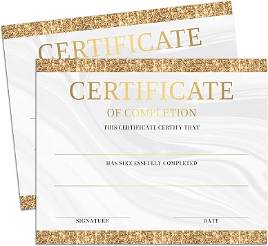 Gold Award Certificate, Completion Certificate for Music Dance Art, Achievement Certificates for Kids Students, Employee Appreciation Award, Preschool Kindergarten Graduation Diploma, 01