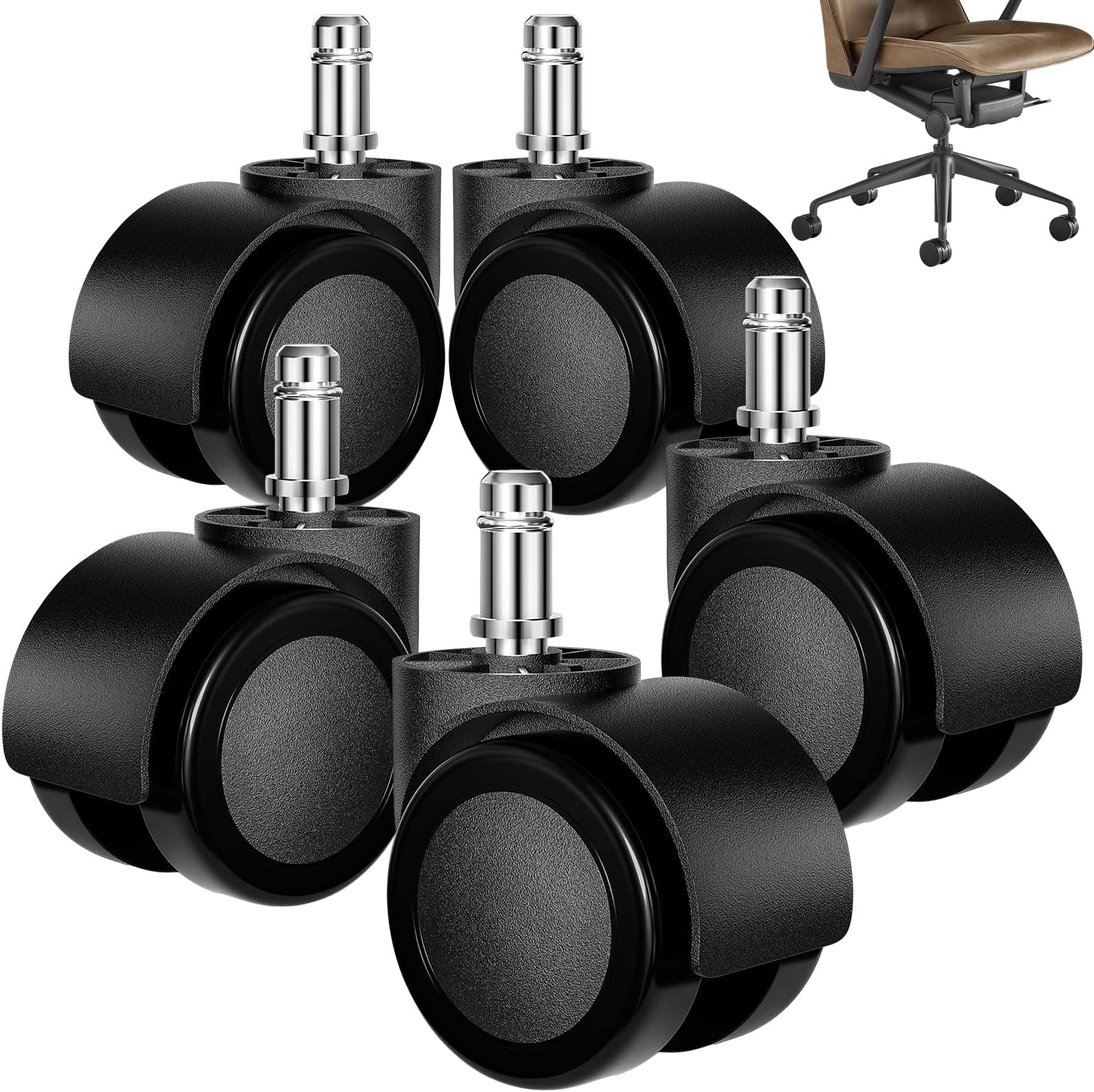 Hartboden Stuhlrollen 11x22 Mm Stift - Bürostuhlrollen In Ungebremst - Foto 4