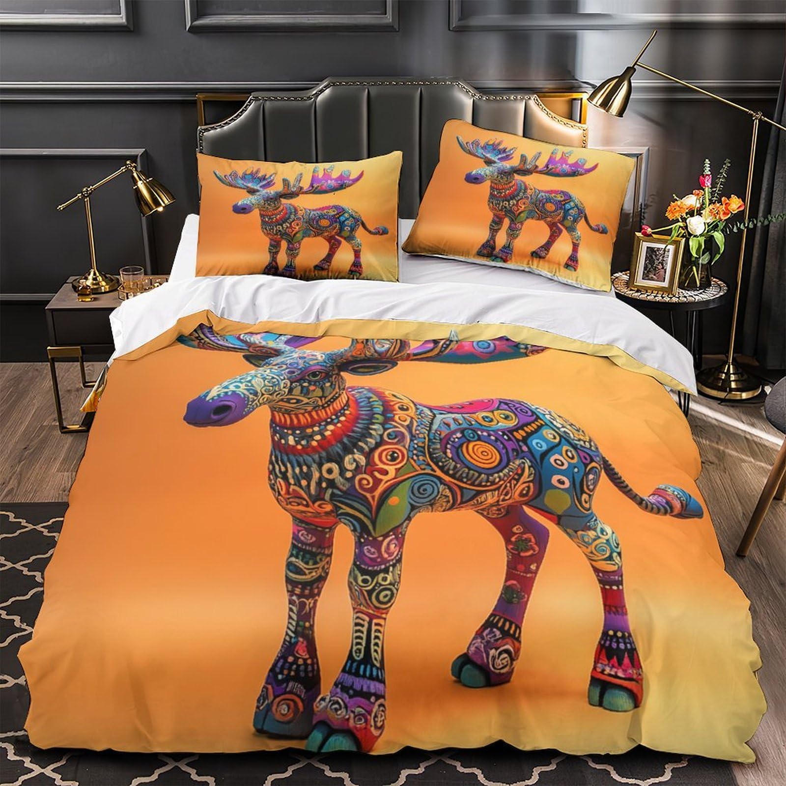 Housse de couette 3 pièces en microfibre résistante et légère pour un grand lit Super King durable