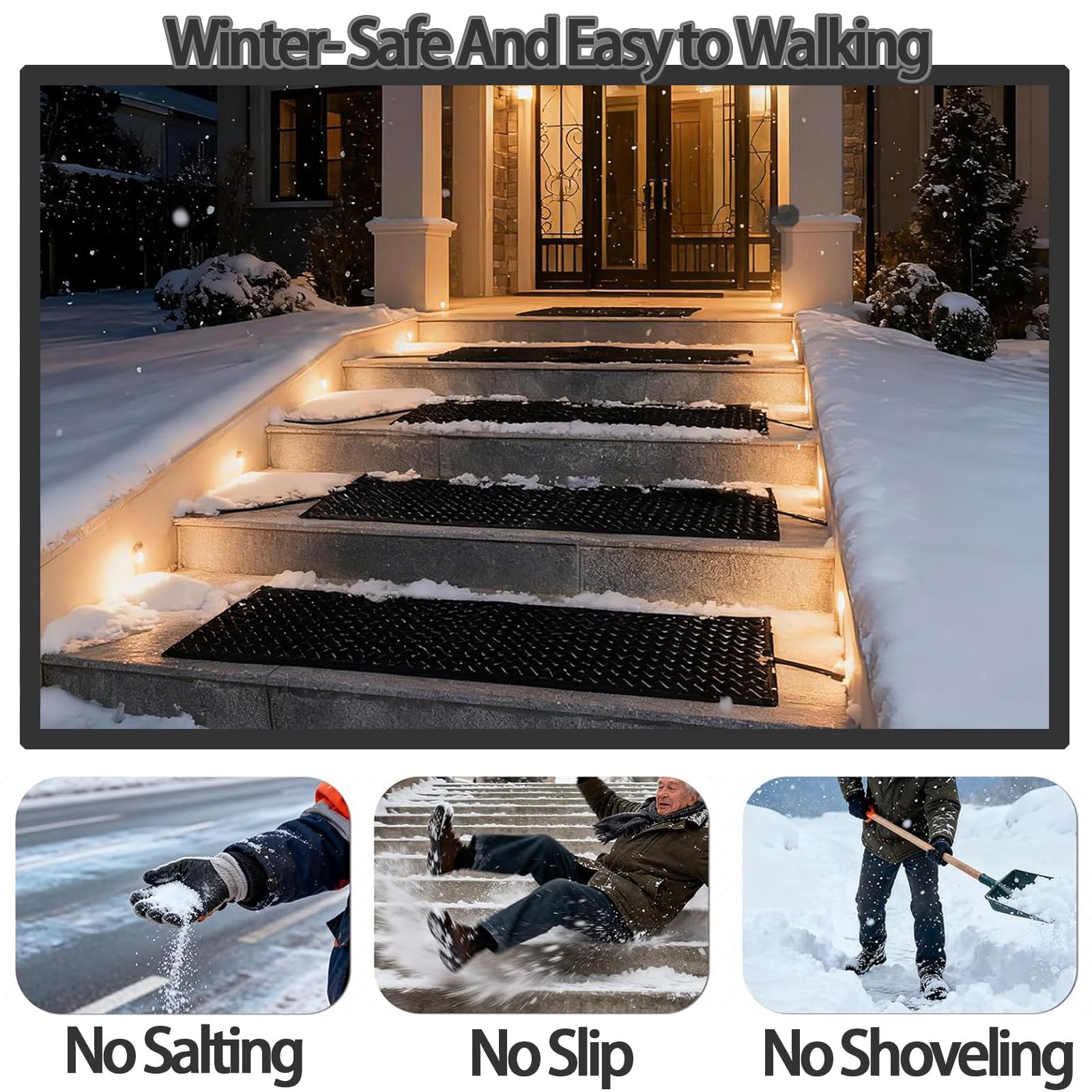 Tapis Chauffants pour Faire Fondre La Neige sur Les Allées Et Les Escaliers,Tapis Chauffants pour Faire Fondre La Neige sur Les Escaliers, dans Les Garages Et Les Allées 20inx60in