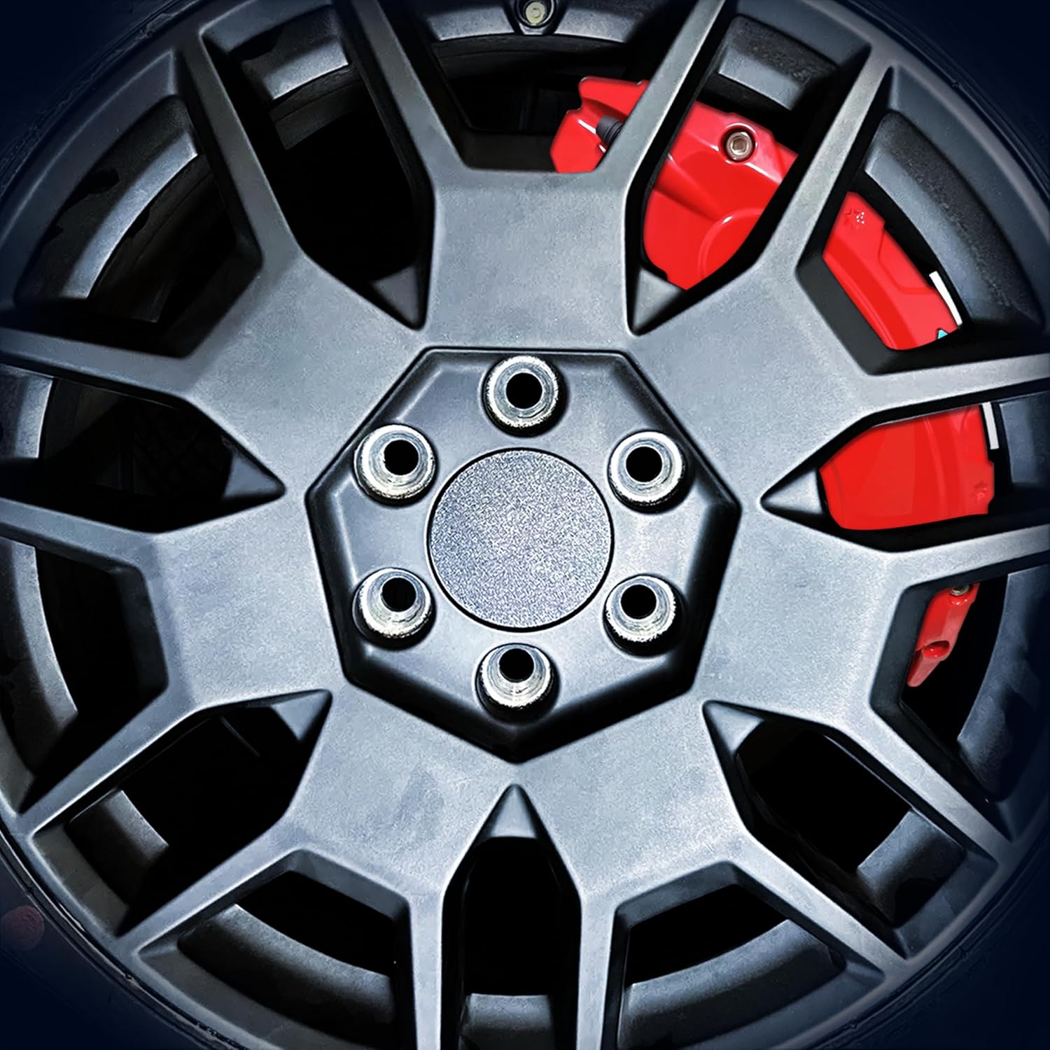 Caliper Covers Compatible with Tesla Cybertruck Accessories 2023,2024,Front and Rear Brake Caliper Covers Set of 4 for Cybertruck Pickup Truck Wheel Accessories(Red)