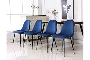 Blue Velvet Dining Chairs for a Luxury Dining Room (Set of 4)