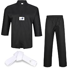 Taekwondo Uniform V-Neck Pull Over with Free Belt for Martial Arts Training MMA Competition