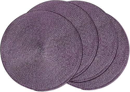 Miniatura 54 de AHHFSMEI Juego de 6 manteles individuales redondos trenzados de 15 pulgadas para mesas de comedor, tejidos naturales, resistentes al calor, juego de