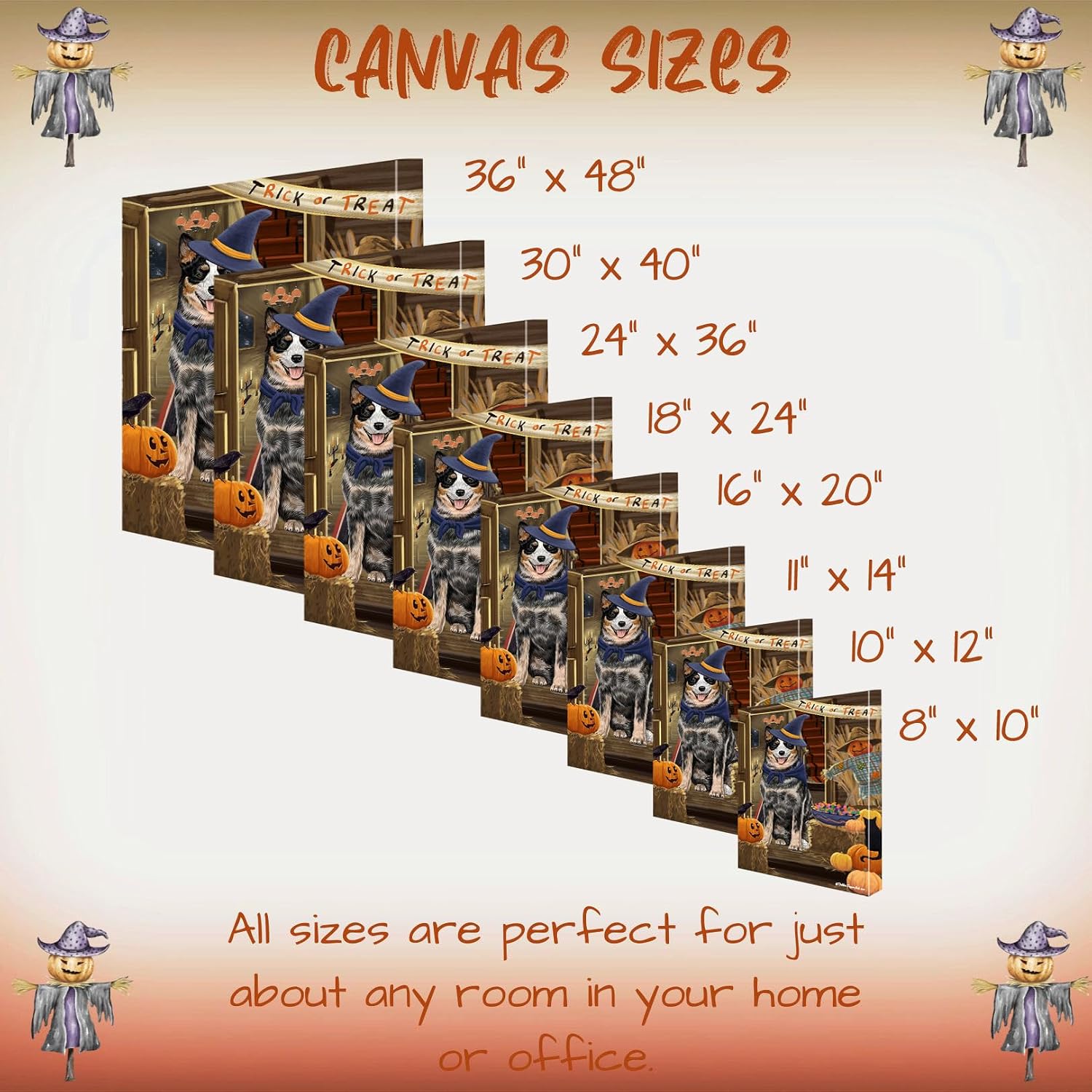 Doggie of the Day Enter at Risk with Australian Cattle Dogs Canvas Wall Art - Premium Quality Ready to Hang Room Decor - Flat Rolled 11" x 14"