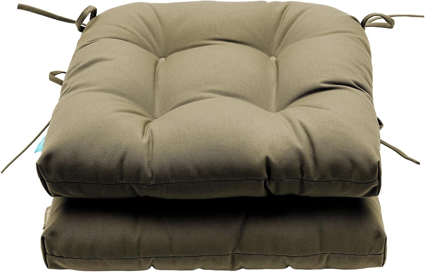 QILLOWAY Outdoor/Indoor Patio Wicker Seat Cushions with Ties Group Loveseat/Two U-Shape Cushions for Patio Furniture,Wicker Loveseat,Bench,Porch,Patio Chair Cushions Set of 3 (Beige)