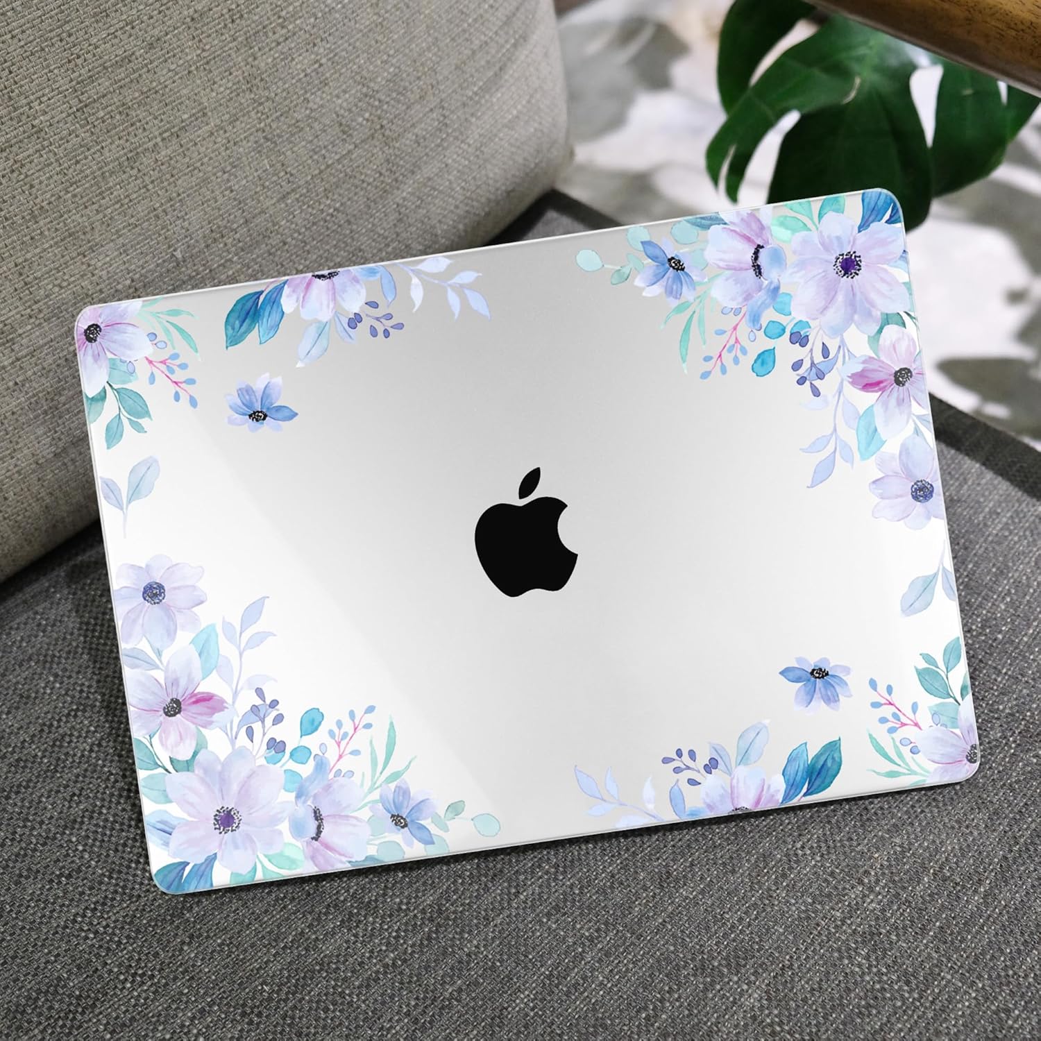 MEEgoodo 4-in-1 Printed Case for MacBook Neo 13 inch 2026 Release Model A3404, Laptop Hard Shell Cases with Keyboard Skin & Screen Protector & Webcam Covers, Soft Purple Floral