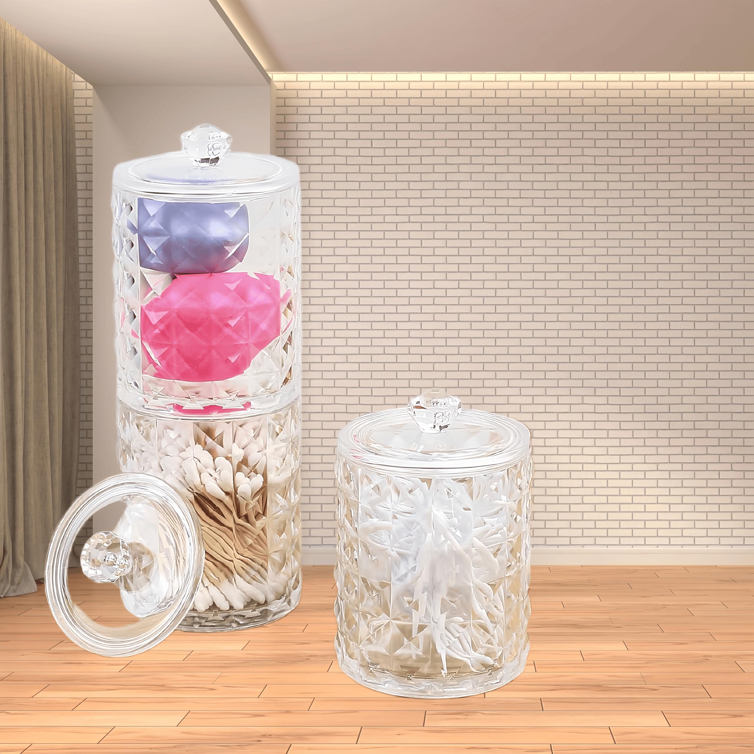 Dispensador Algodones Desmaquillantes, Caja Bastoncillos Oidos, Dispensador Discos Desmaquillantes, Cajas Hisopos Algodón Tocador