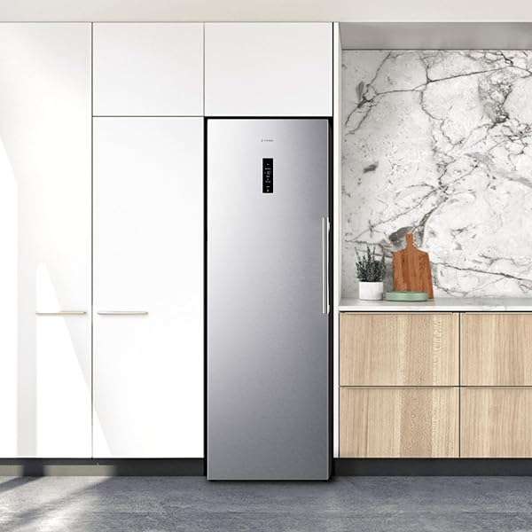 Teknix TH60TNFX 60cm Freestanding Tall Freezer - 274L Capacity - Frost Free - Suitable for Outbuildings - Metal Tech Cooling - Stainless Steel, H185.5 x W59.5 x D65.1 (cm) - 5