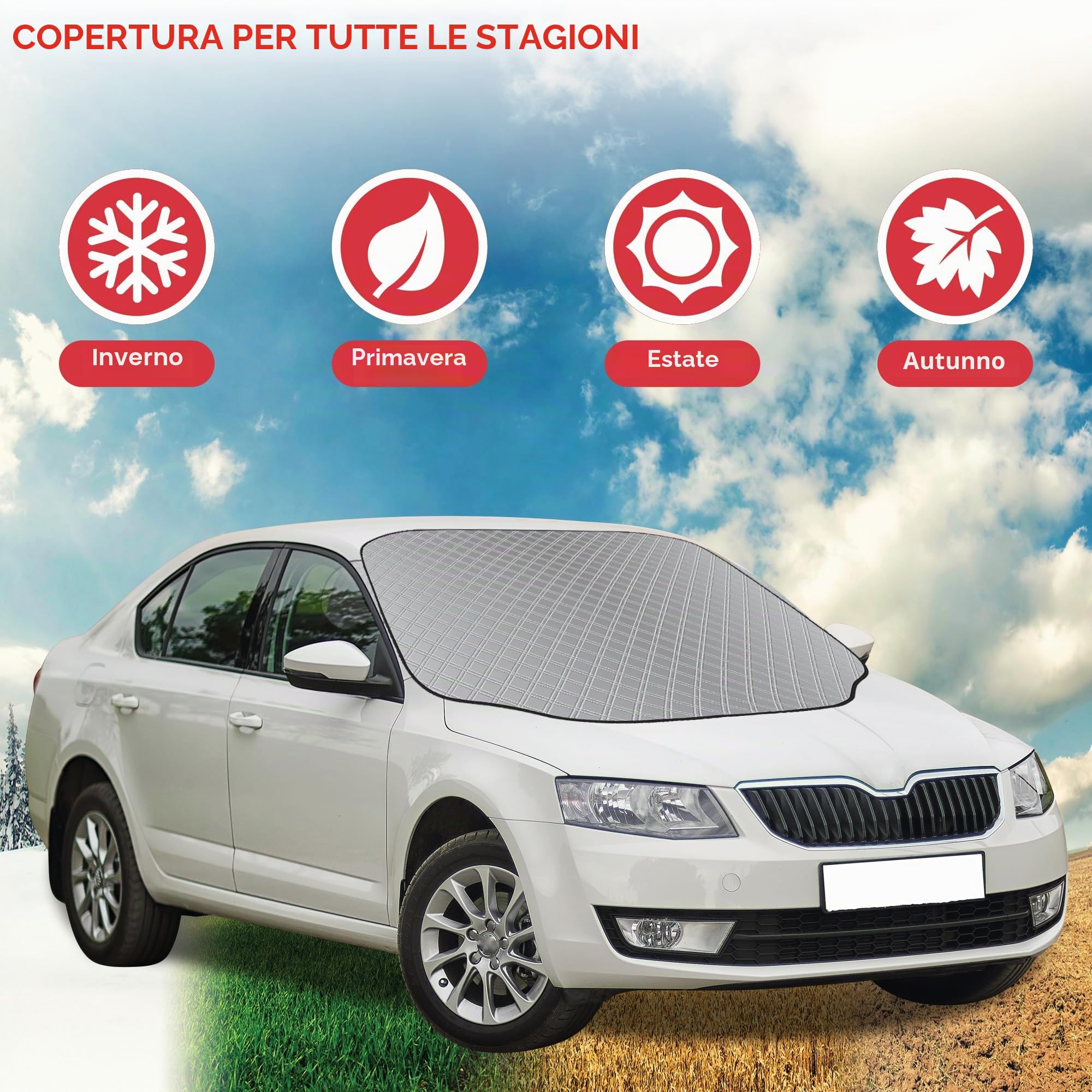 GADLANE Copertura magnetica per parabrezza auto inverno extra spessa pieghevole protezione gelo ghiaccio neve sole