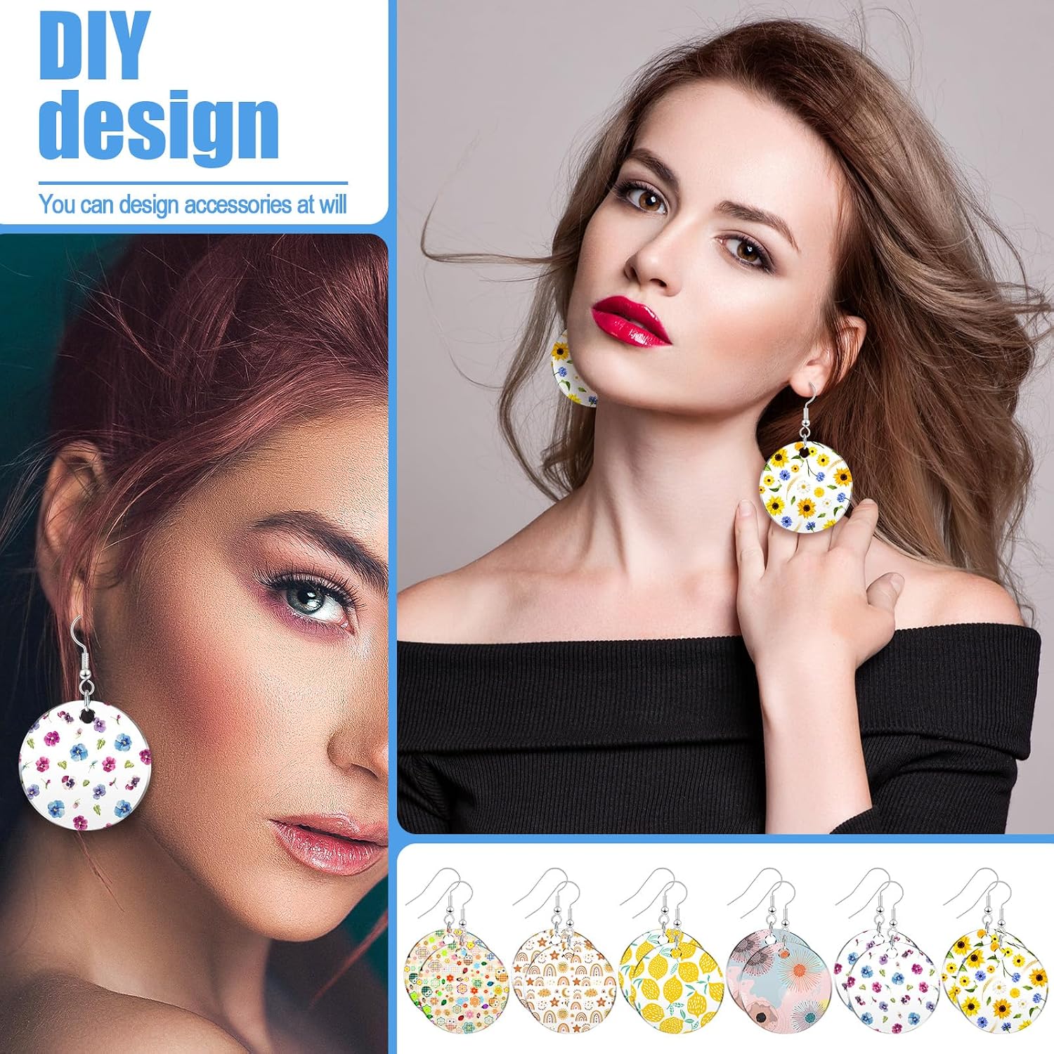 Loetere 168 Pieces Acrylic Earrings Blanks DIY Earrings Making Kit