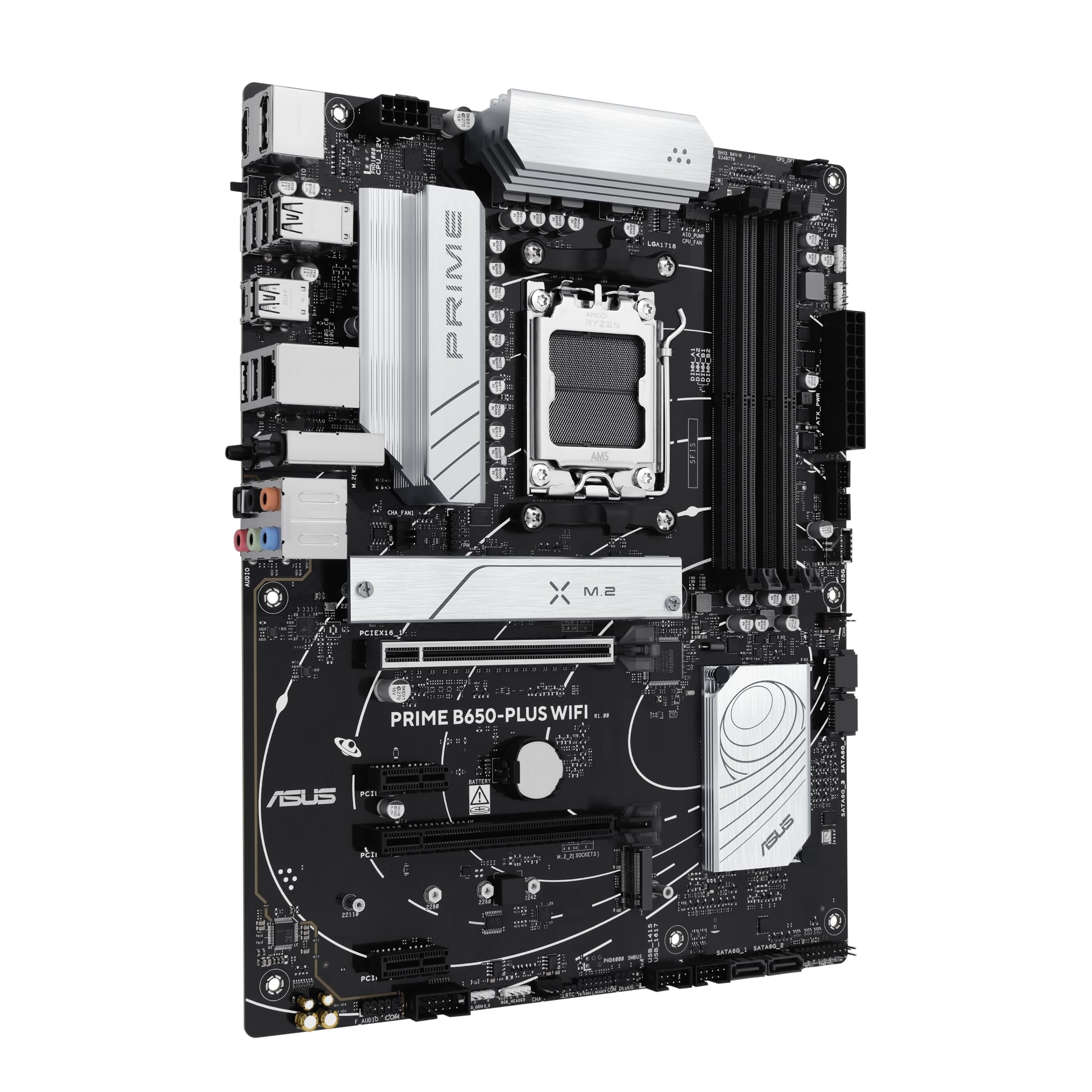 ASUS Prime B650-PLUS WiFi Gaming Mainboard Sockel AMD AM5 | ATX, DDR5, PCIe 5.0 M.2, WiFi 6E, DisplayPort, HDMI, SATA 6 Gbps, BIOS Flashback, Thunderbolt 4 Header, Aura Sync